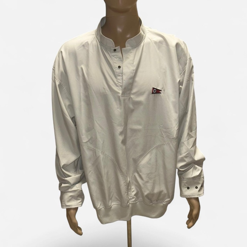 Vintage Zero Restriction Ivory Golf Windbreaker Pullover Mens Large
